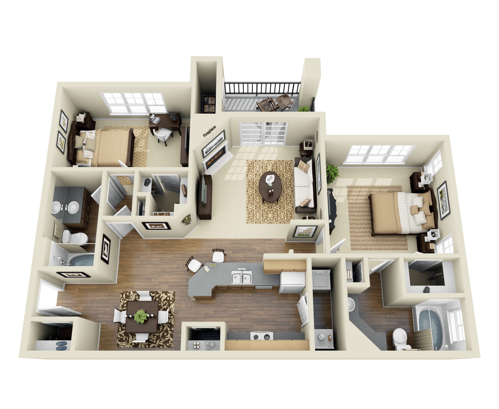 2 Bedroom 2 Bathroom at Gates de Provence Apartments in Dallas, TX!